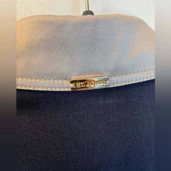 NWOT St John Blue Western Fitted Jacket Button Up Collar Trim Studs Sz Small - Picture 7 of 11